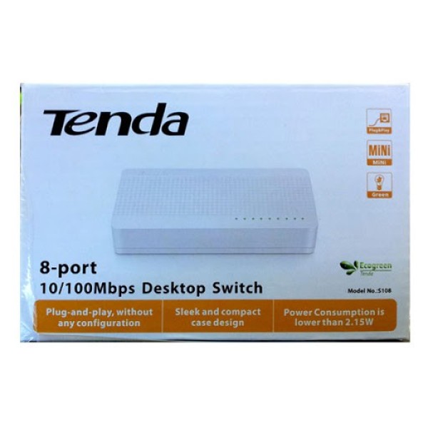 Thiết bị chia mạng Tenda s108 switch 8 cổng 100mbps, sản phẩm tốt, chất lượng cao, cam kết như hình, độ bền cao, xin vui lòng inbox shop để được tư vấn thêm về thông tin