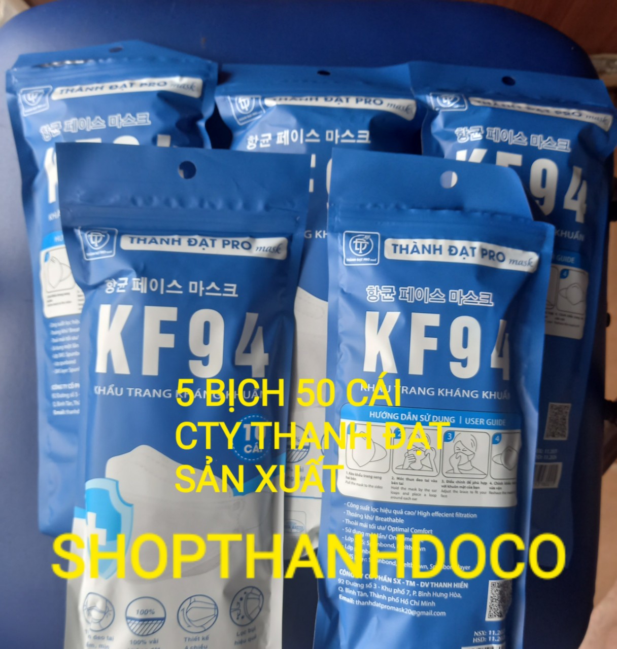 KHẨU TRANG KF94 THÀNH ĐẠT ( 1 BỊCH 10 CÁI )TRẮNG