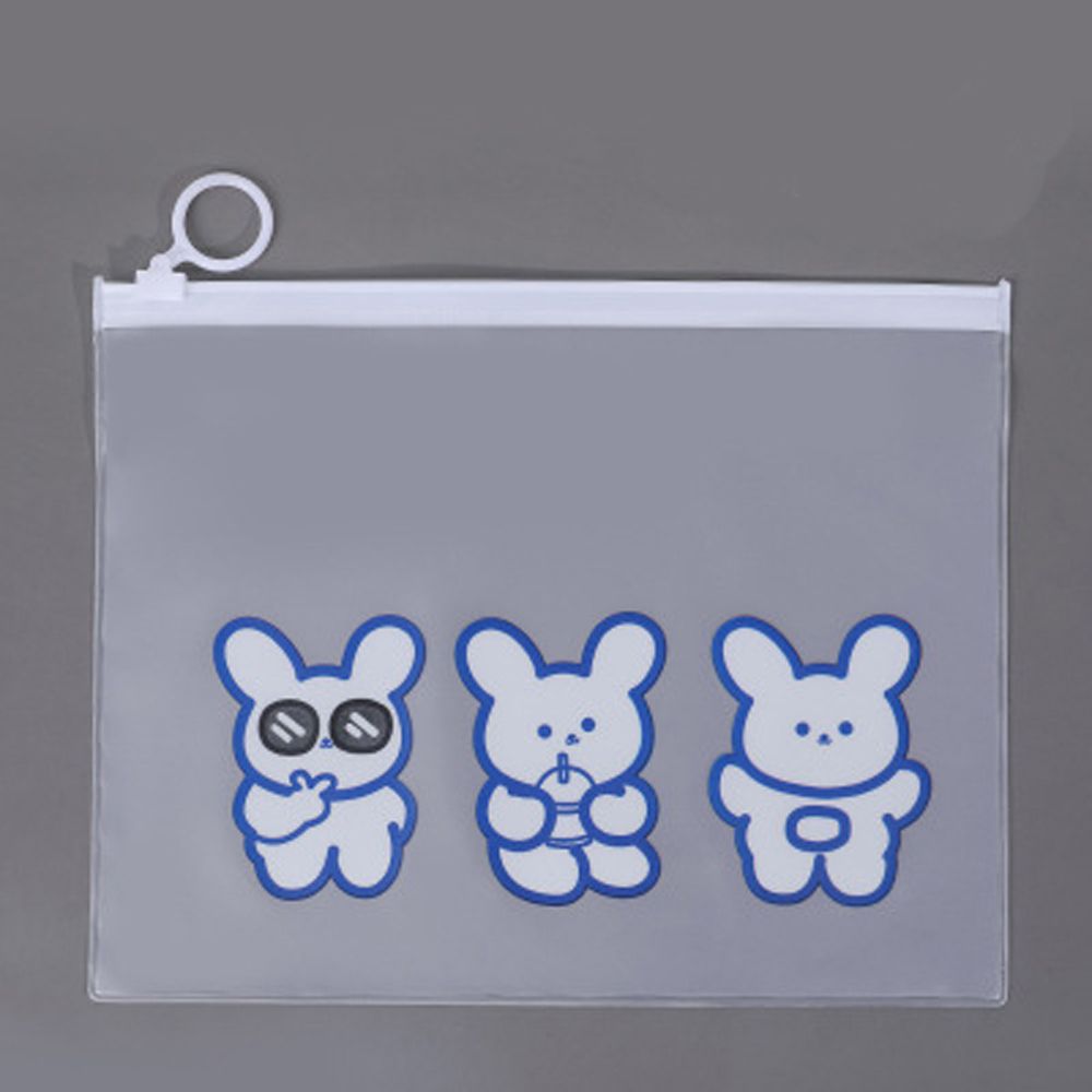 MMLUCK Novelty Cute Rabbit Pen Case Test Paper Folder Transparent Document Bag Learning Stationery Office Supplies File Folder Bear File Bag Pencil Case File Storage Bag