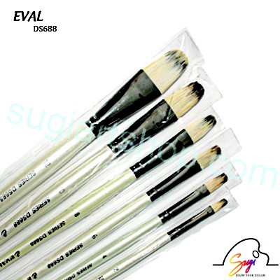 Bộ cọ eval ds688, 6 cây đầu oval