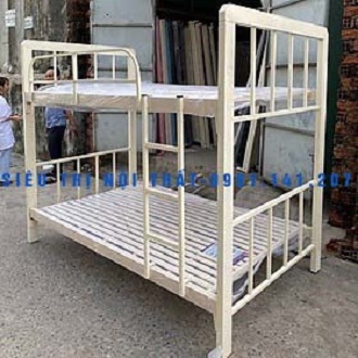 Giường sắt 2 tầng hộp vuông 4x8 kích thước 1mx1mx2m - freeship hcm