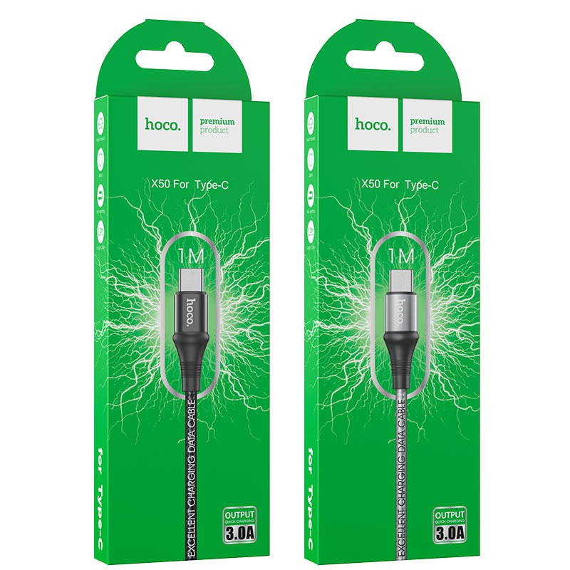 Cáp sạc 2.4A HOCO X50 chân Lightning / Type C