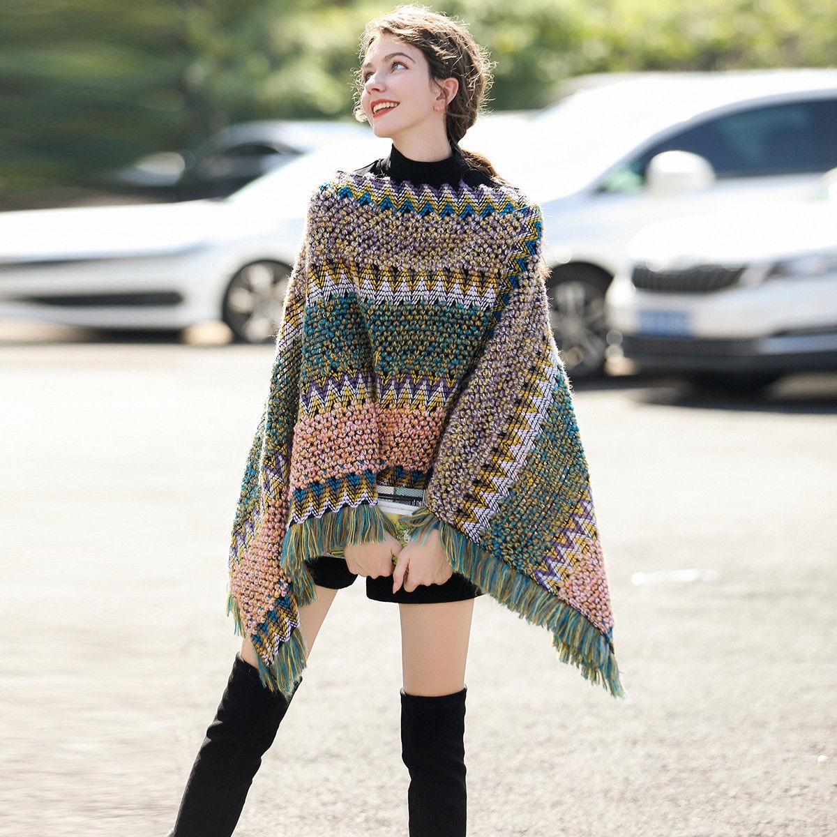 Áo len thổ cẩm boho