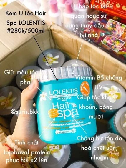 Kem Ủ tóc Lolentis Hair SPA Thái Lan 500ml Phục Hồi Chống Hư Tổn Dành Cho Tóc Uốn , Duỗi, Nhuộm