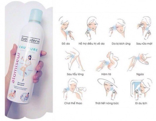 Xịt Khoáng EvoLuderm Eau Pure Pháp 150 - 400ml