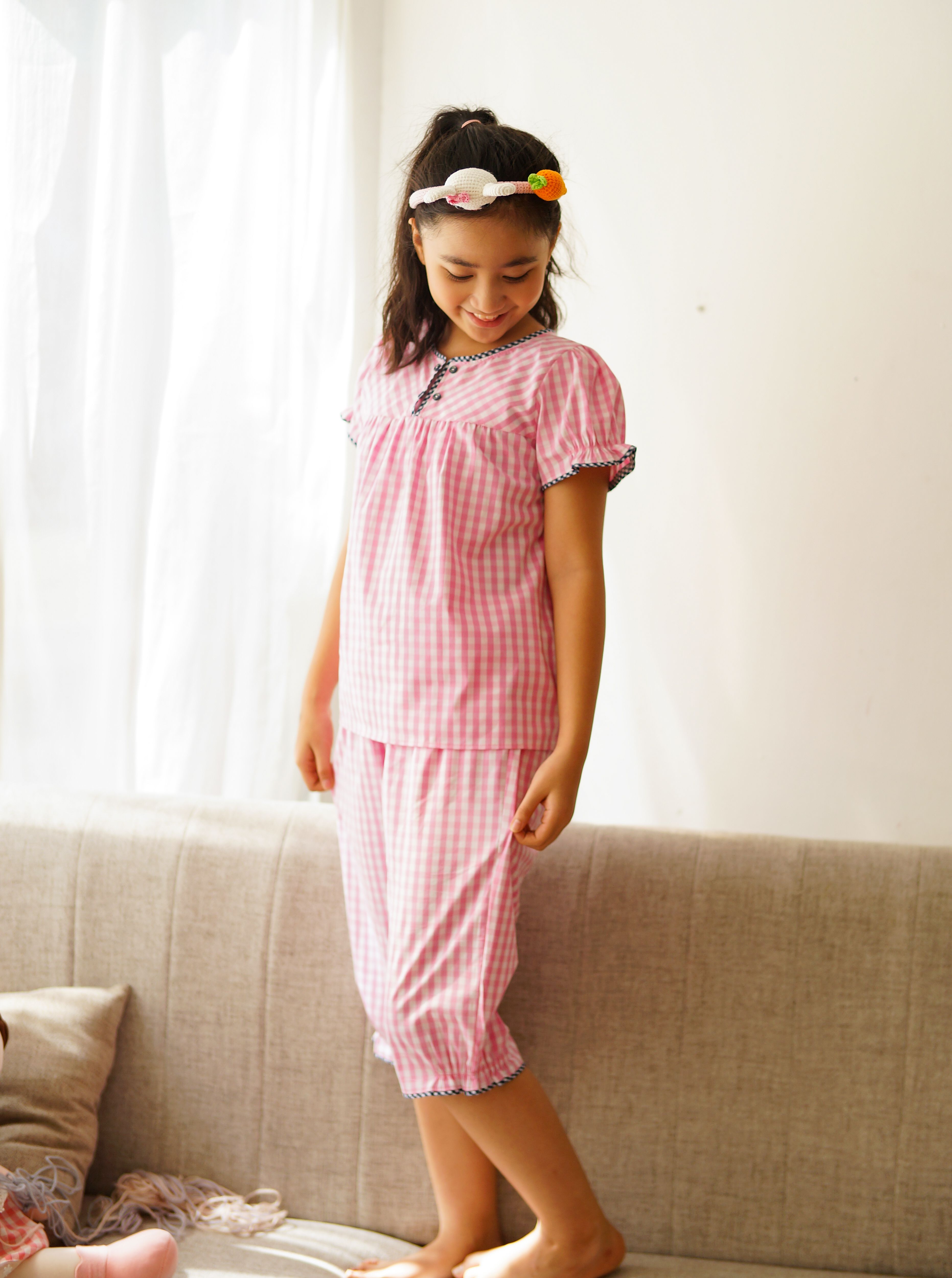 Bộ lửng kids cổ tròn mặc nhà bé gái 82005