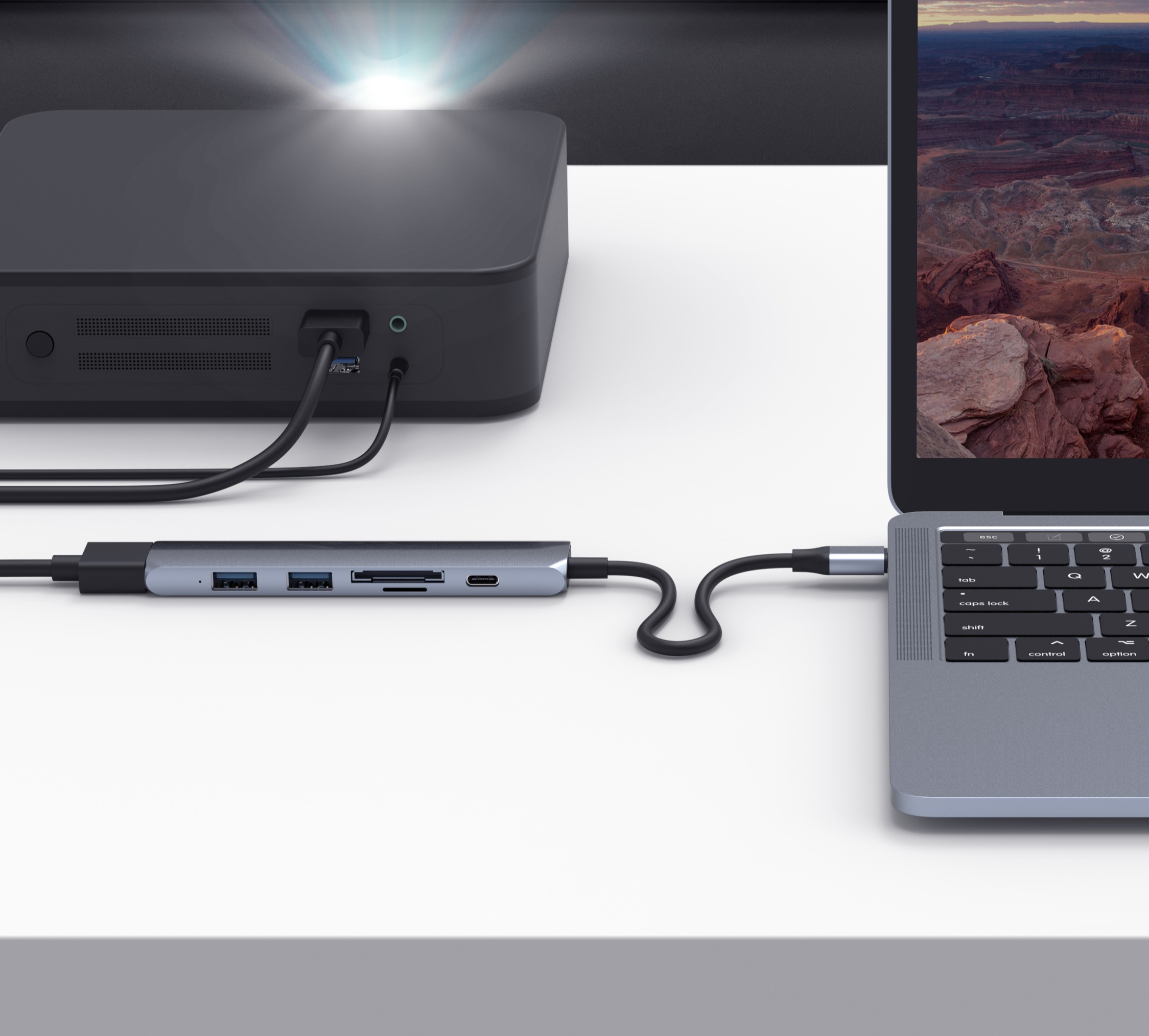 CỔNG CHUYỂN HYPERDRIVE BAR 6 IN 1 USB-C HUB FOR MACBOOK, SURFACE, PC & DEVICES – HD22E
