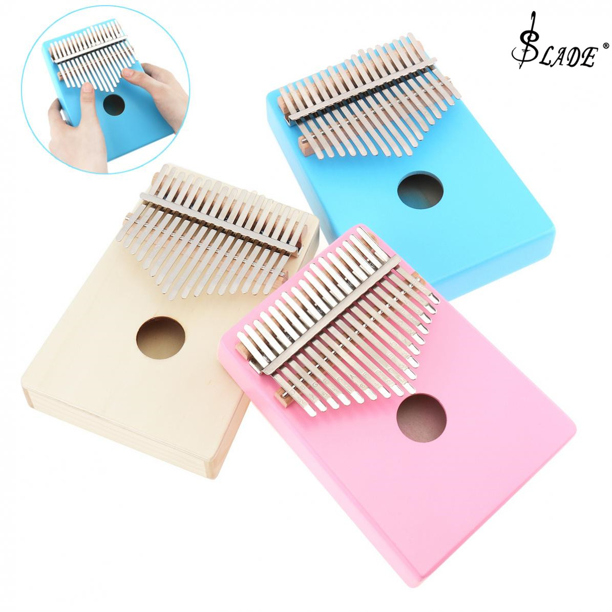 SLADE 17 Key Thumb Piano Kalimba Single Board Pine Mini Keyboard Instrument