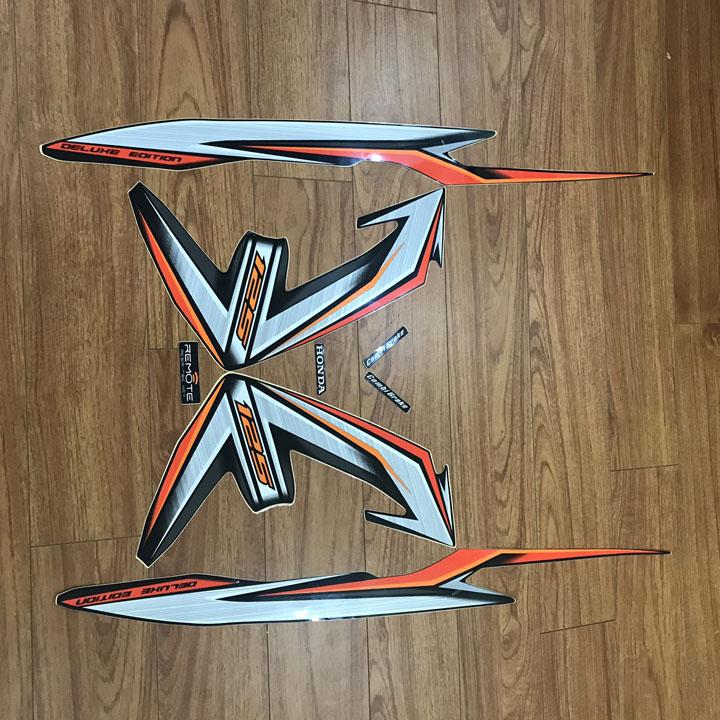 Bộ tem màu Cam Đen  dán xe máy Airblade 125 đời 2013-2014