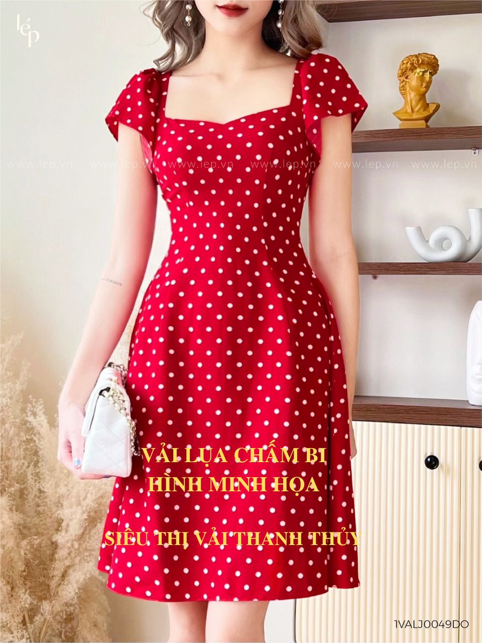 VẢI LỤA CHẤM BI - DÒNG VẢI THÔNG DỤNG - 1 MÉT X 1M5