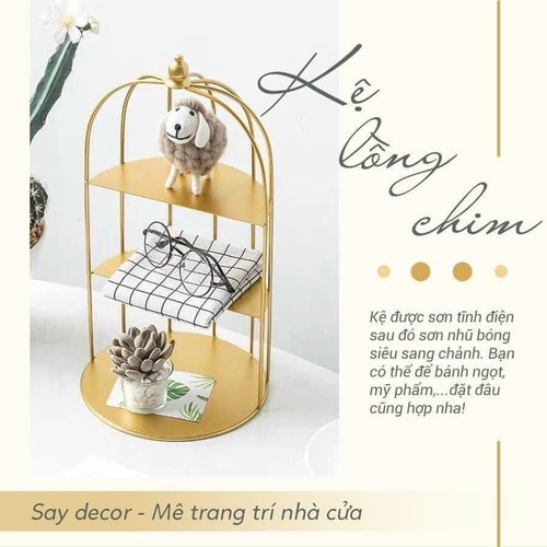 [HCM]Kệ Lồng Chim Đựng Mỹ Phẩm - Nước Hoa