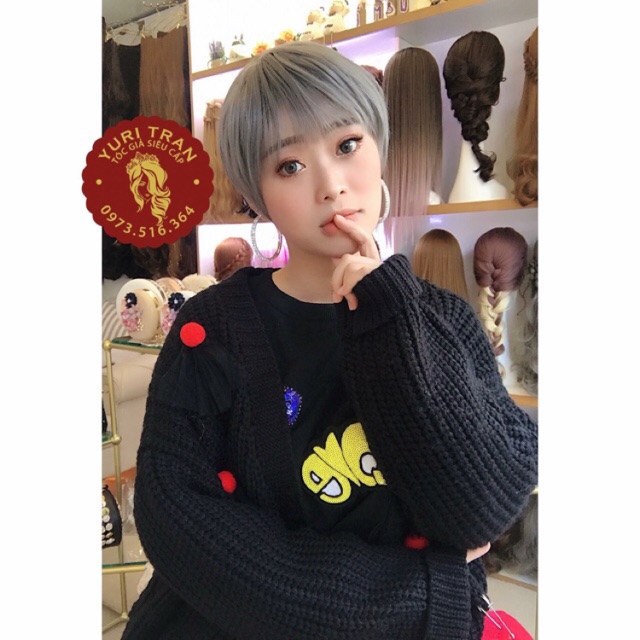 Tóc giả tomboy🥰freeship đơn 50k🥰 tóc tomboy nguyên đầu cao cấp tặng lứoi