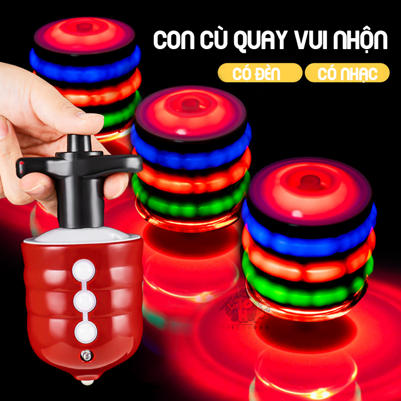 Đồ chơi con quay, cù quay có nhạc và đèn LED phát sáng