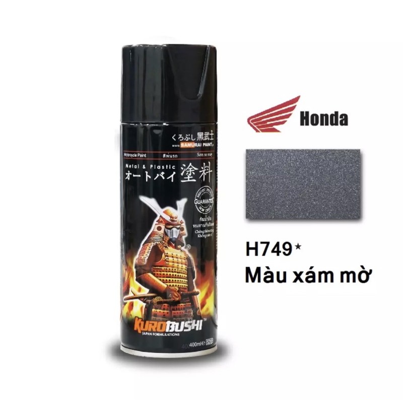 Samurai h749 - sơn xịt samurai màu xám mờ h749