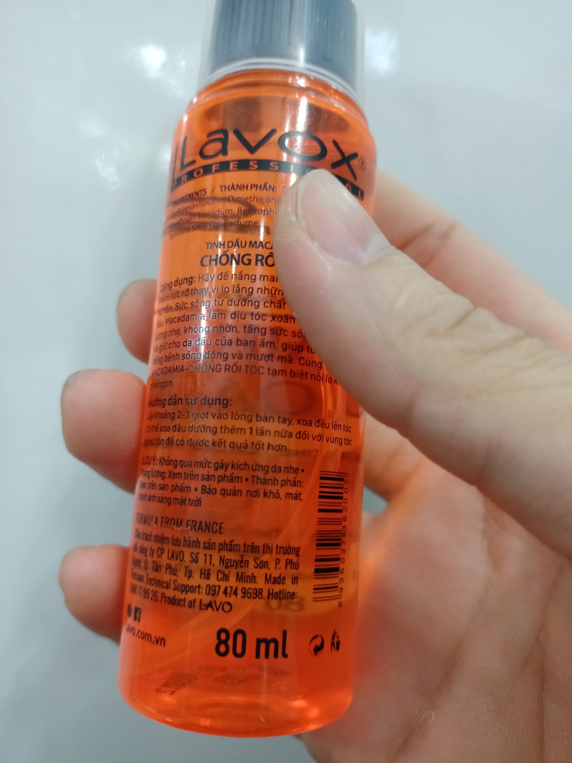 [HCM]Tinh dầu bóng tóc Lavox cam 80ml