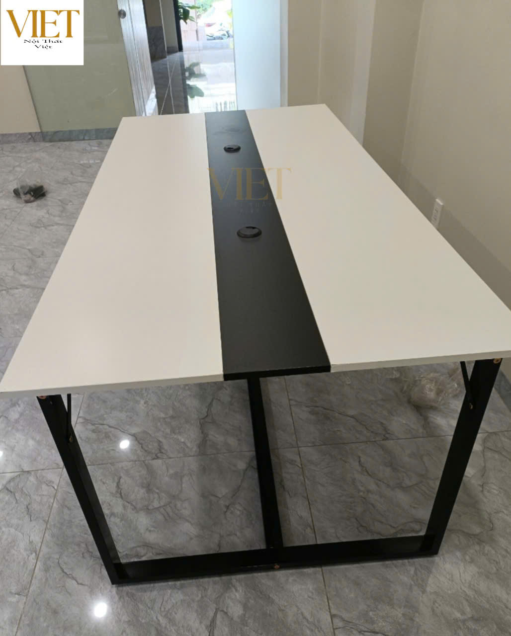 BÀN HỌP, BÀN VĂN PHÒNG CHÂN SẮT 2.4mx1.2m