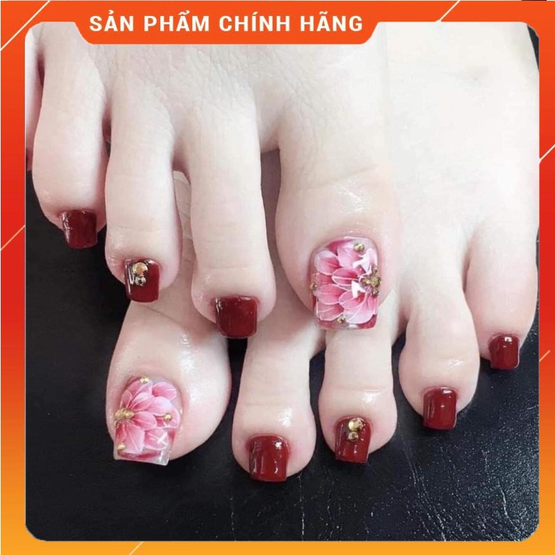 Hoa ẩn móng chân siêu xinh, hoa bột ẩn chân MOON NAIL