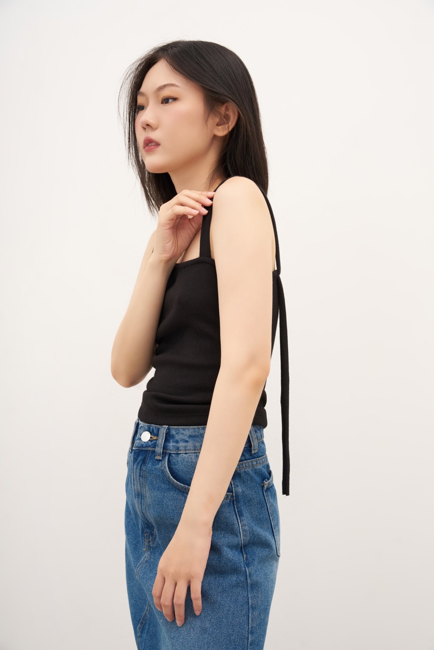 DOTTIE - Áo kiểu lệch vai vải thun T0615