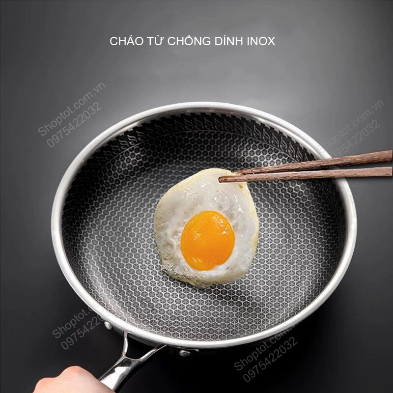Chảo Vân Tổ Ong Lòng Sâu size 32cm Chống Dính Ceramic Dùng Được Bếp Từ