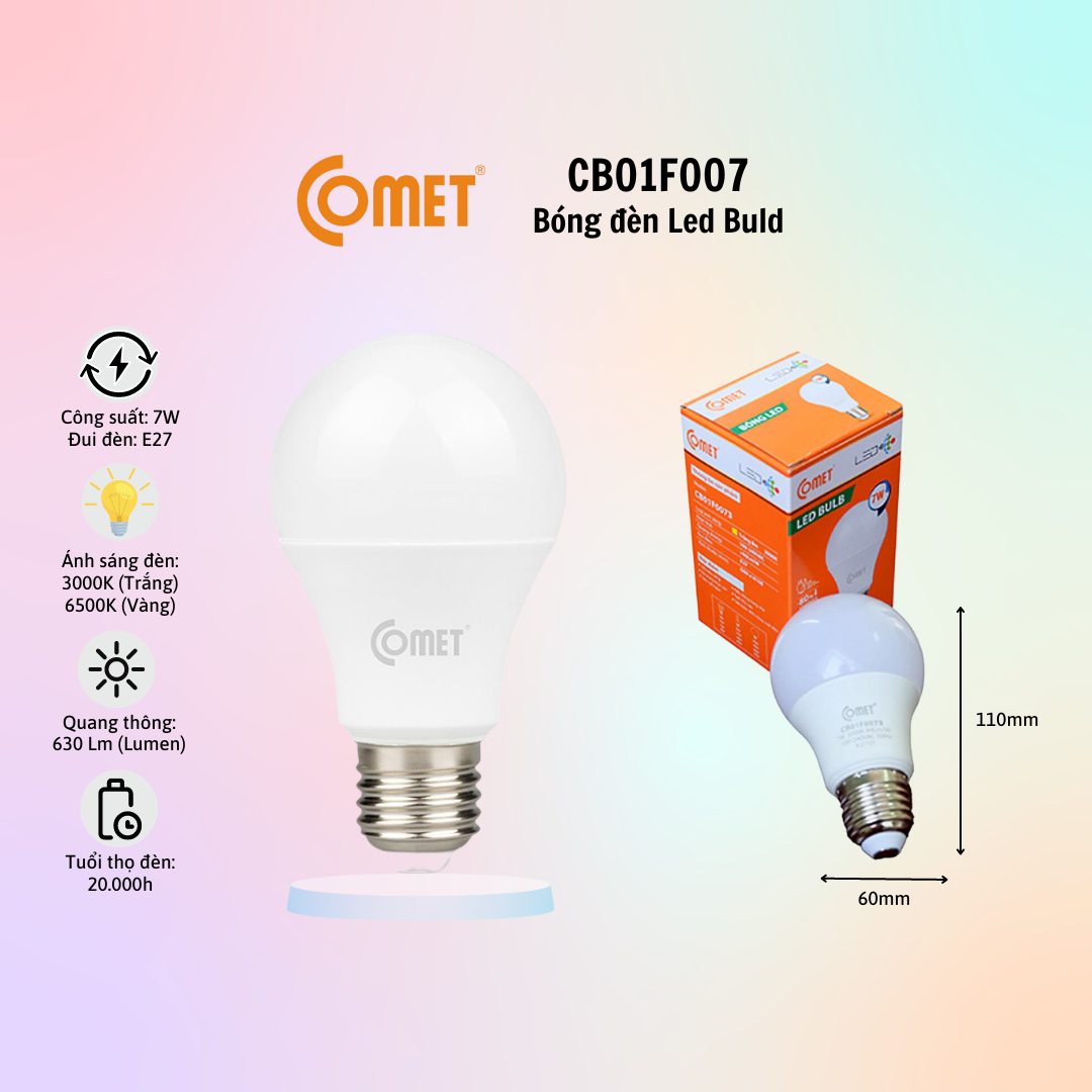 Bóng đèn led bulb comet cb01f003/cb01f005/cb01f007 - hàng chính hãng