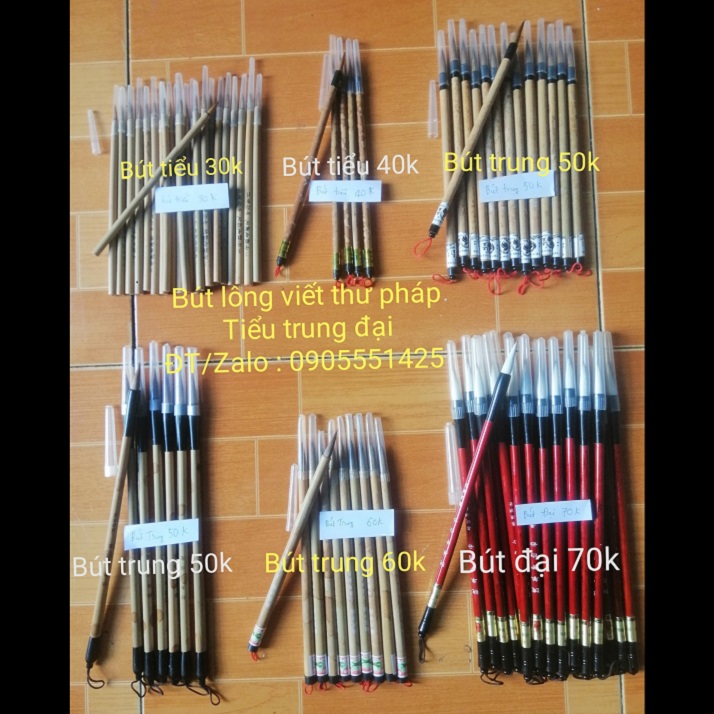 1 Bút lông viết Thư pháp cỡ Trung.