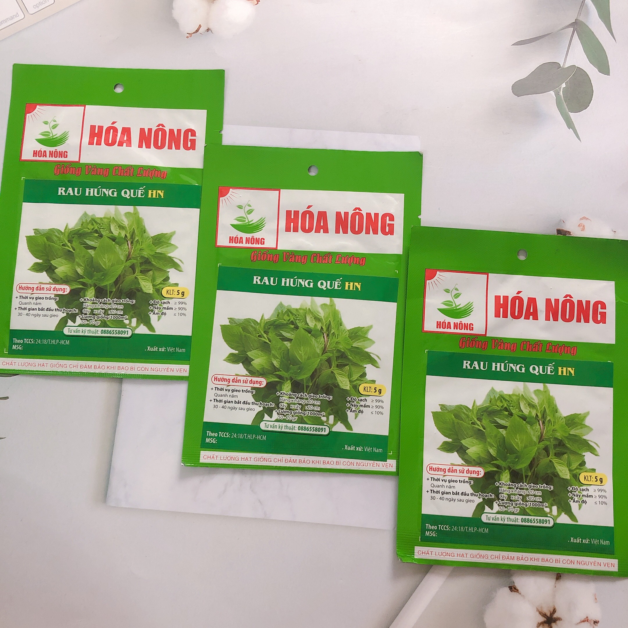[HCM]Hạt giống rau húng quế HN gói 5gr