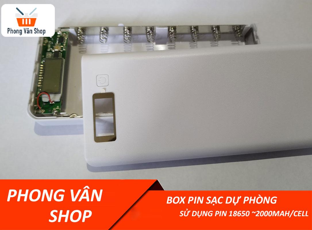 Box sạc pin dự phòng - sử dụng pin 18650 - max 8 cell