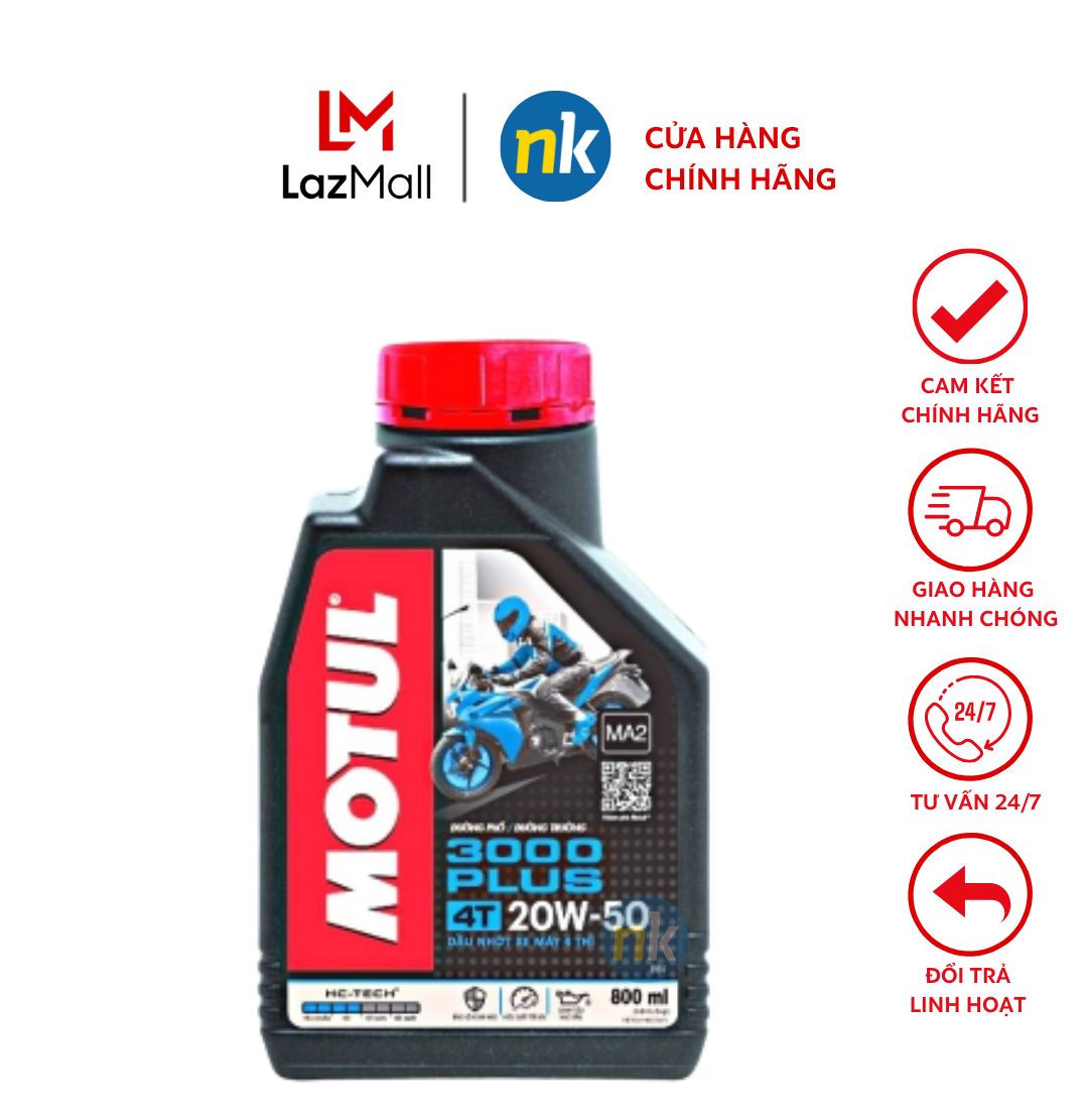 [Motul Chính Hãng] Nhớt xe máy số cao cấp Motul 3000 Plus 20W50 800ml