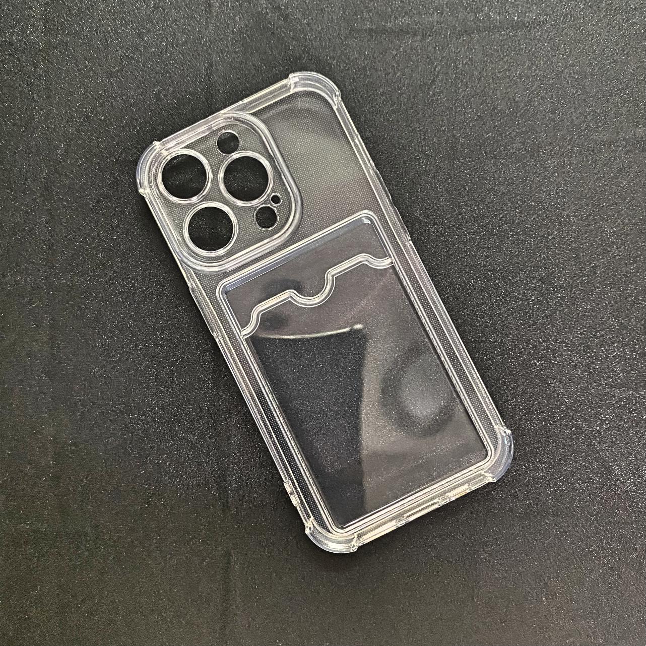 Ốp lưng iphone 14 pro dẻo trong suốt có khe đựng thẻ