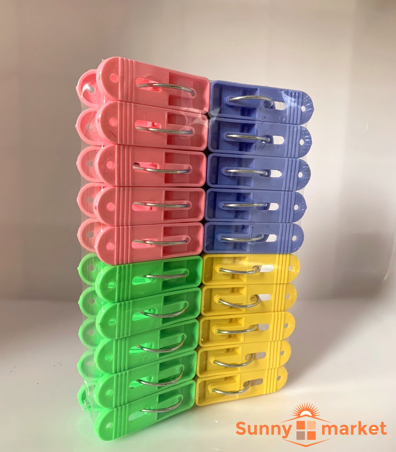 Bộ 2 vỉ kẹp phơi quần áo nhựa cứng loại lớn bền đẹp chịu lực tốt giữ chặt quần áo khi phơi (20 kẹp/vỉ)