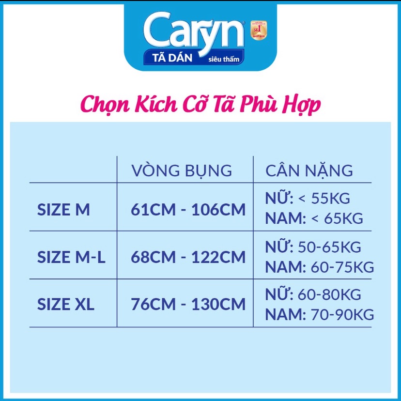 [HCM]Tã dán Caryn Siêu thấm ML20
