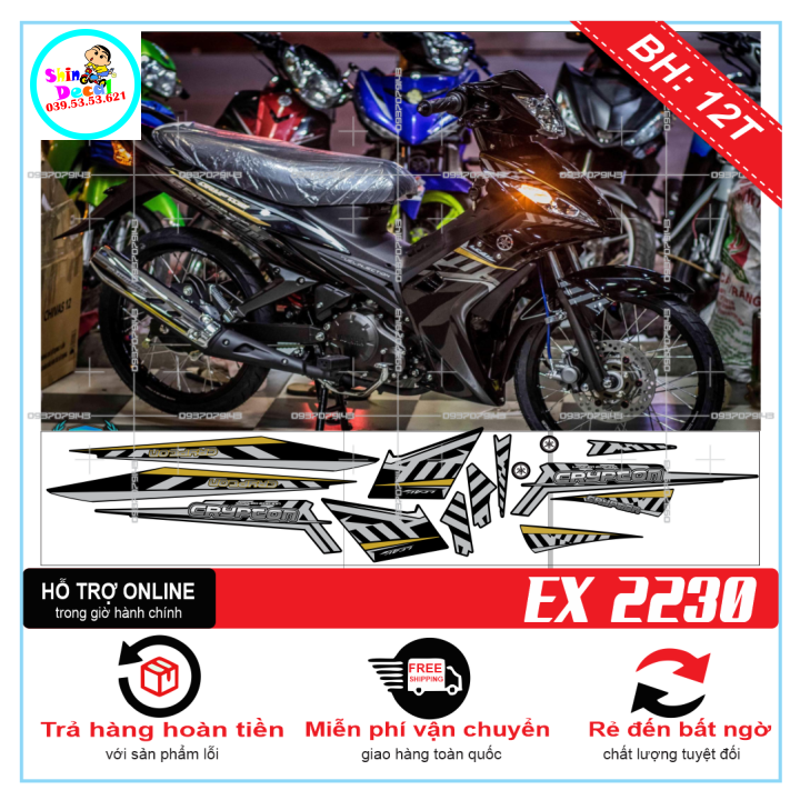 Tem xe exciter 2010 cryptonx dán xe đen