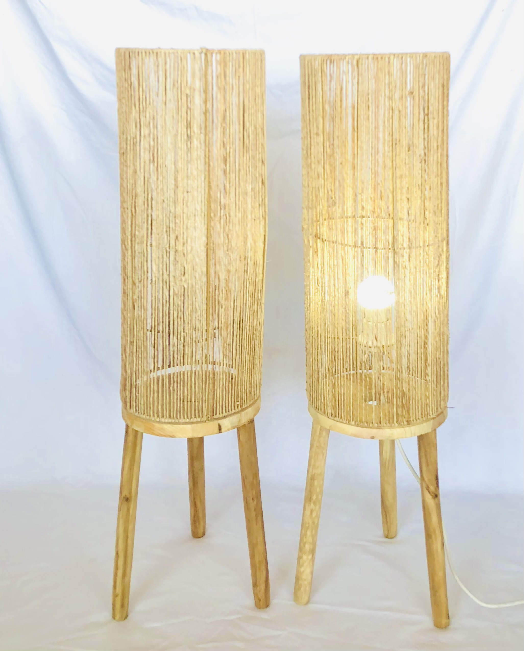 Đèn mây để sàn hoặc treo vintage, boho