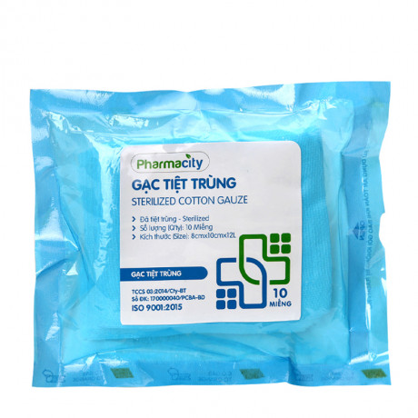 Gạc tiệt trùng Pharmacity 8 X 10cm (10 miếng/gói)