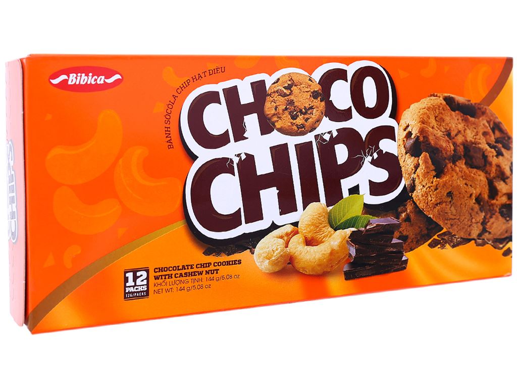 BÁNH QUY CHOCO CHIP HẠT ĐIỀU HỘP 144GR - 02478