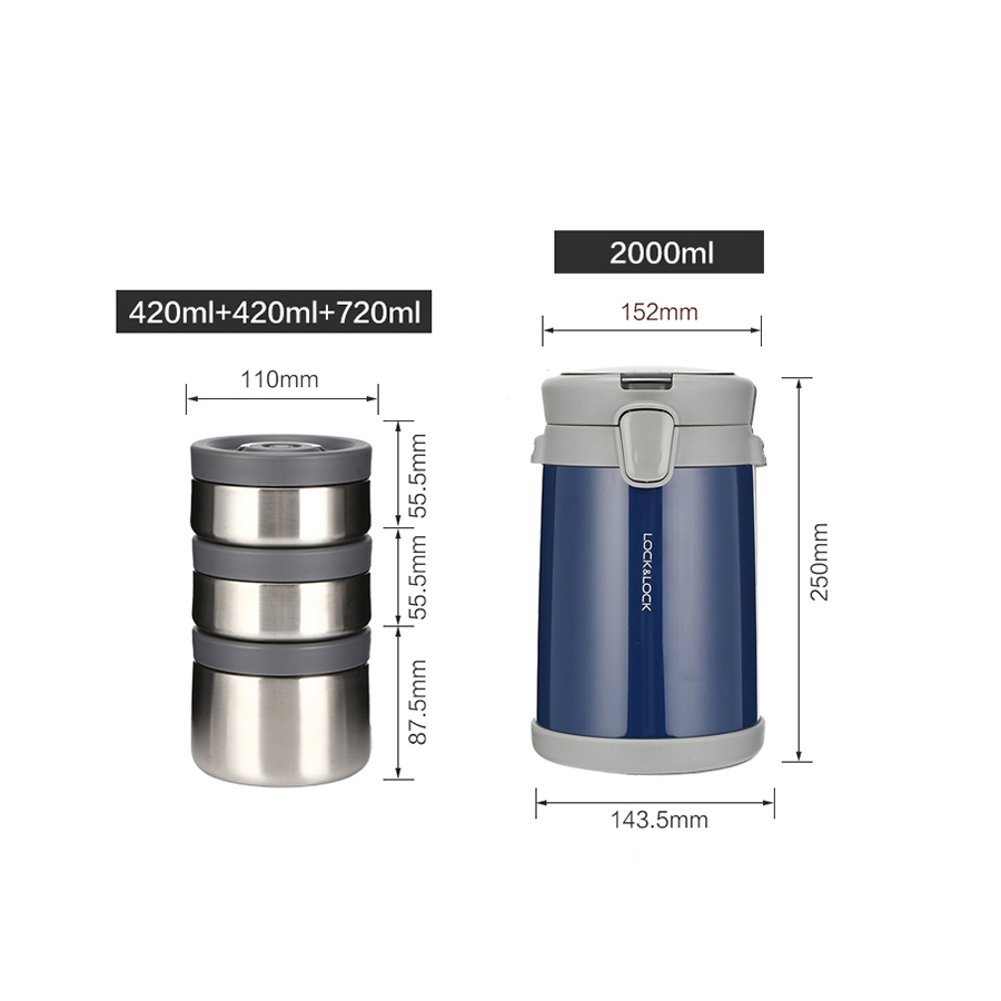 Hộp cơm giữ nhiệt Lock&Lock - Hàn Quốc - Màu xanh