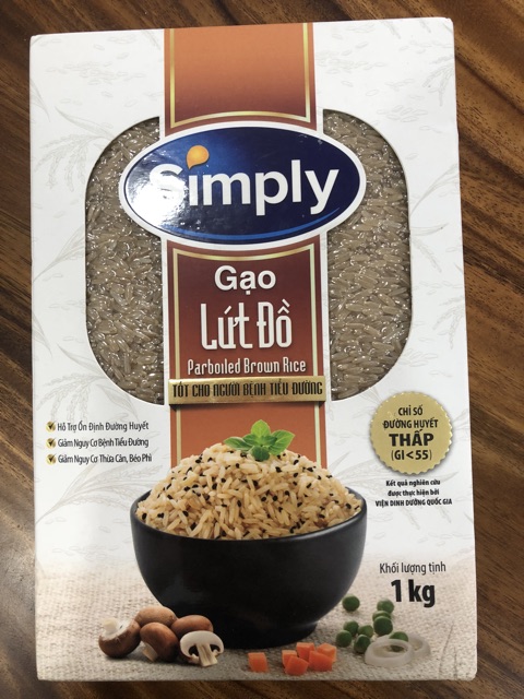[HCM]GẠO LỨT ĐỒ SIMPLY HỘP 1KG