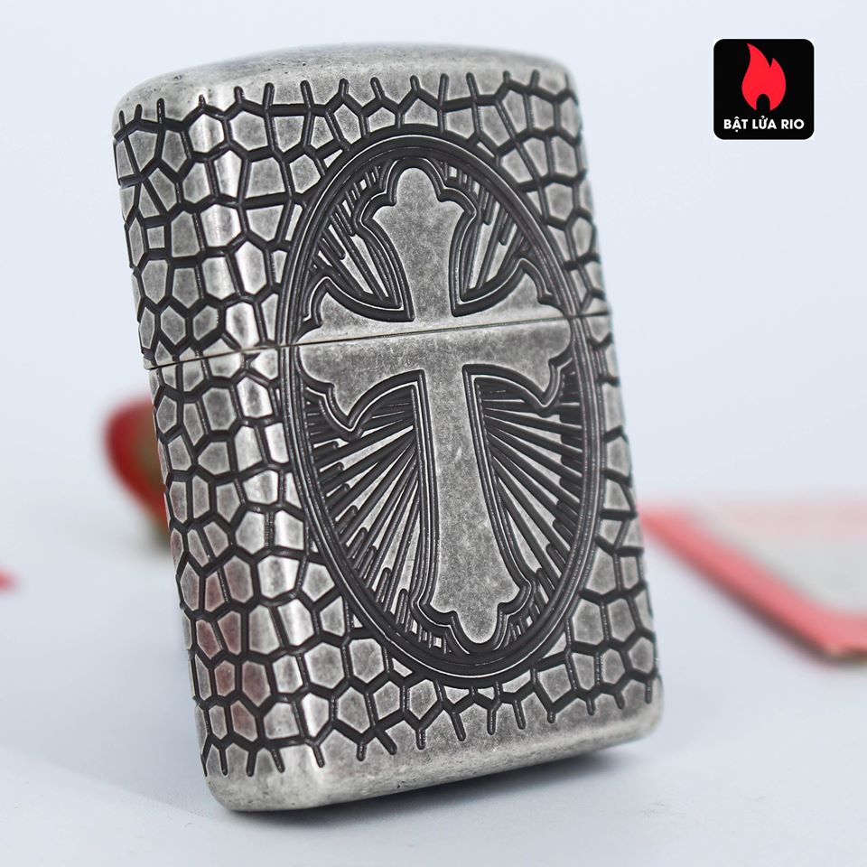 Bật lửa Zippo 49160 – Zippo Armor® St. Christopher Medal Design Antique Silver