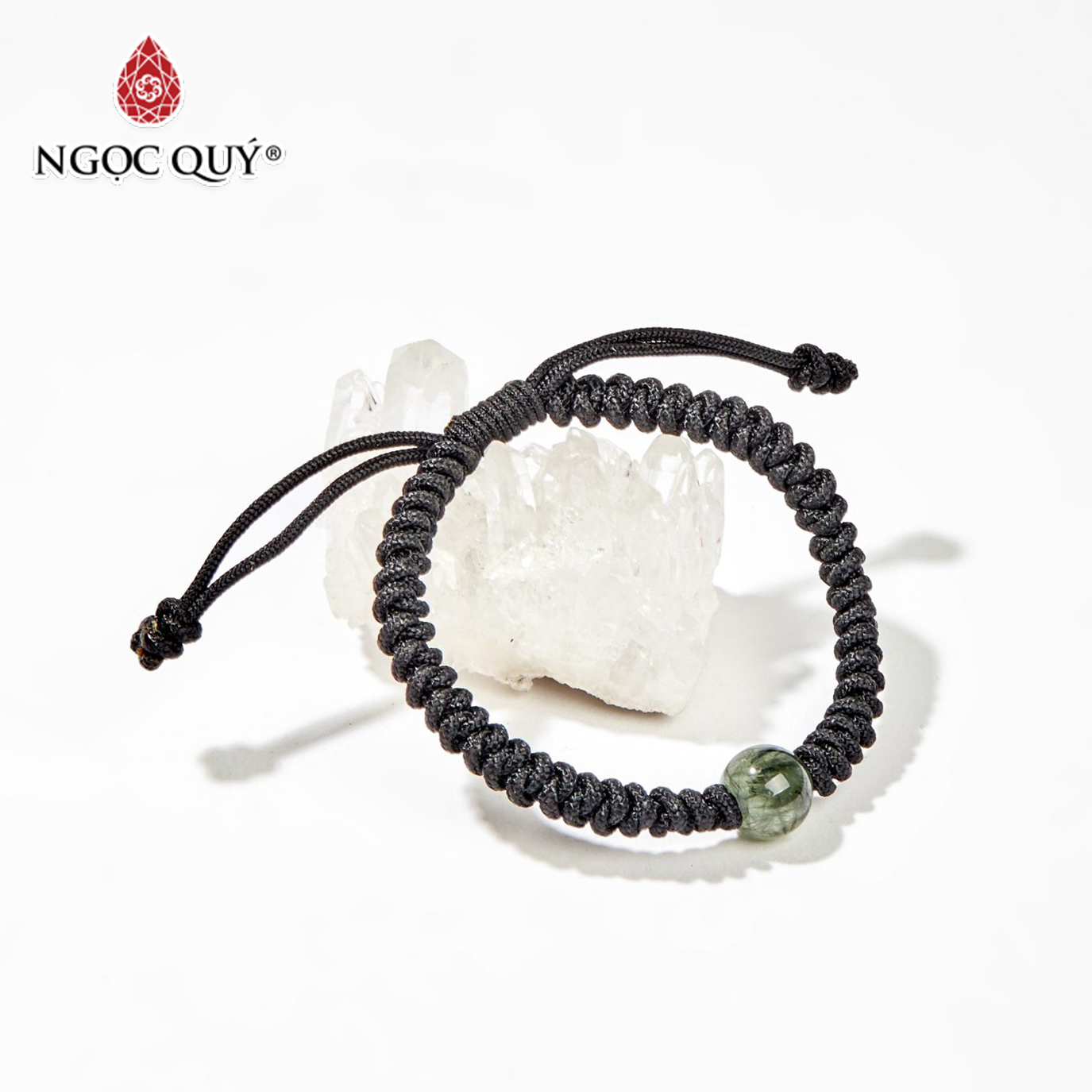 [HCM]Vòng tay thắt dây đen hạt đá thiên nhiên - Ngọc Quý Gemstones