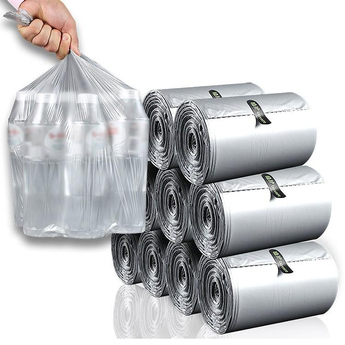 Túi đựng rác sinh học tự phân hủy 1cuộn 110 cái 45x55cm, bịch đựng rác sinh học.