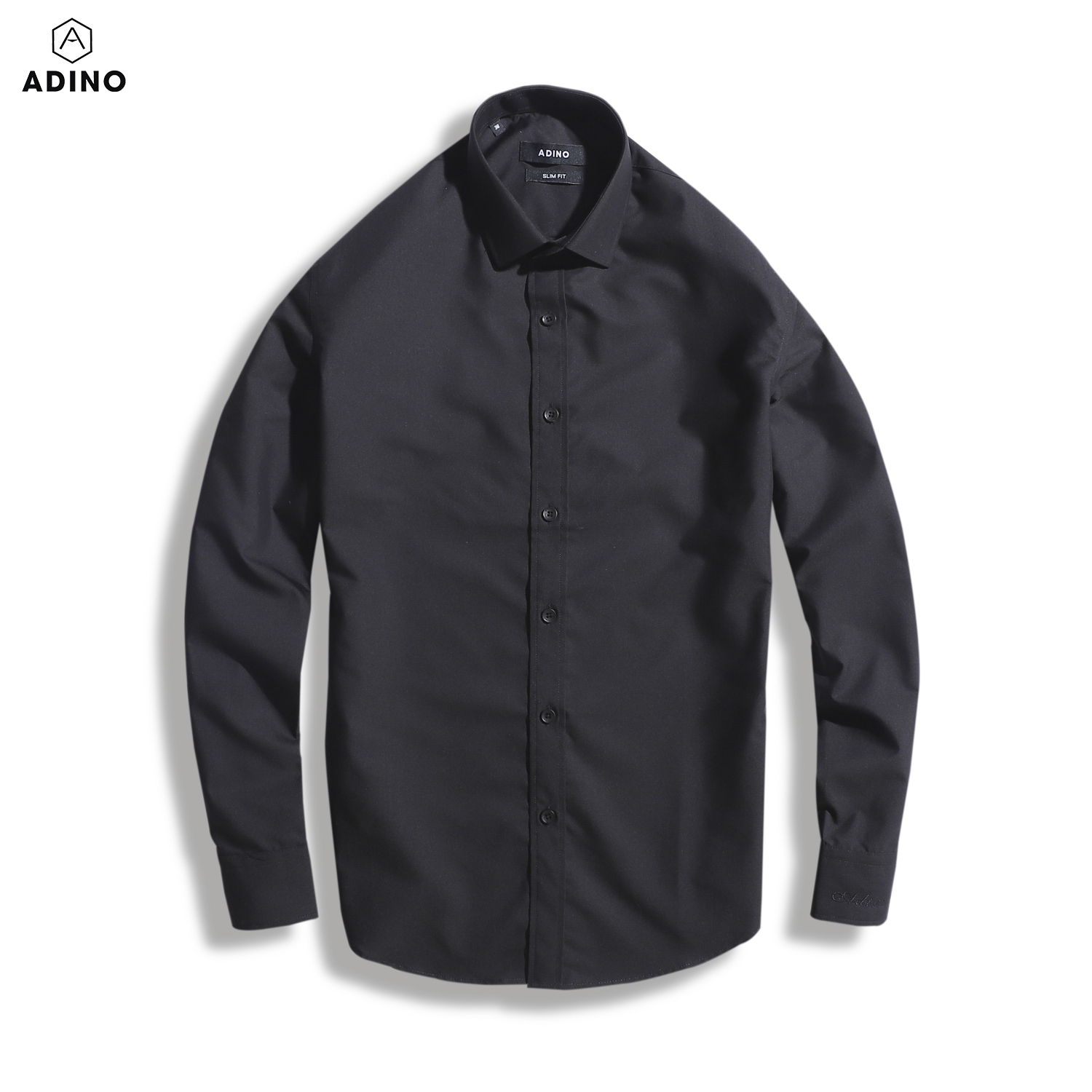 [Nhập LazXuHuong1- giảm 20k đơn 149k|Áo sơ mi nam màu đen ADINO vải nến lụa sợi sồi Modal mềm mịn mát dáng slimfit công sở trẻ trung SM0106