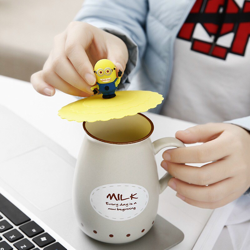 Nắp Đậy Ly Cốc Bằng Silicon Nhiều Hình Cute,