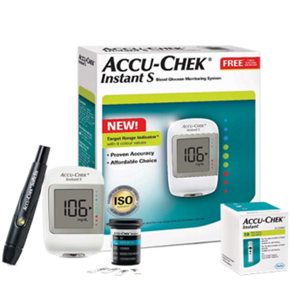 Máy đo đường huyết accu chek instant - bảo hành trọn đời - xuất xứ mỹ