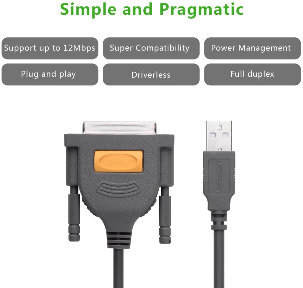 Dây cáp USB to DB25 Ugreen 20224 dành cho máy in