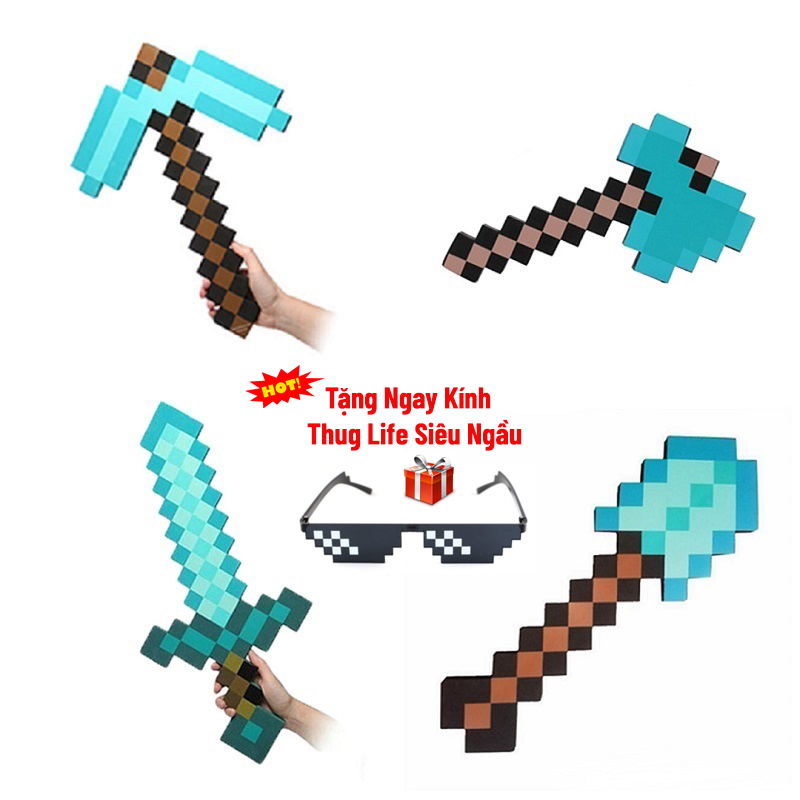 Combo Rìu Kiếm Cuốc Xẻng Minecraft