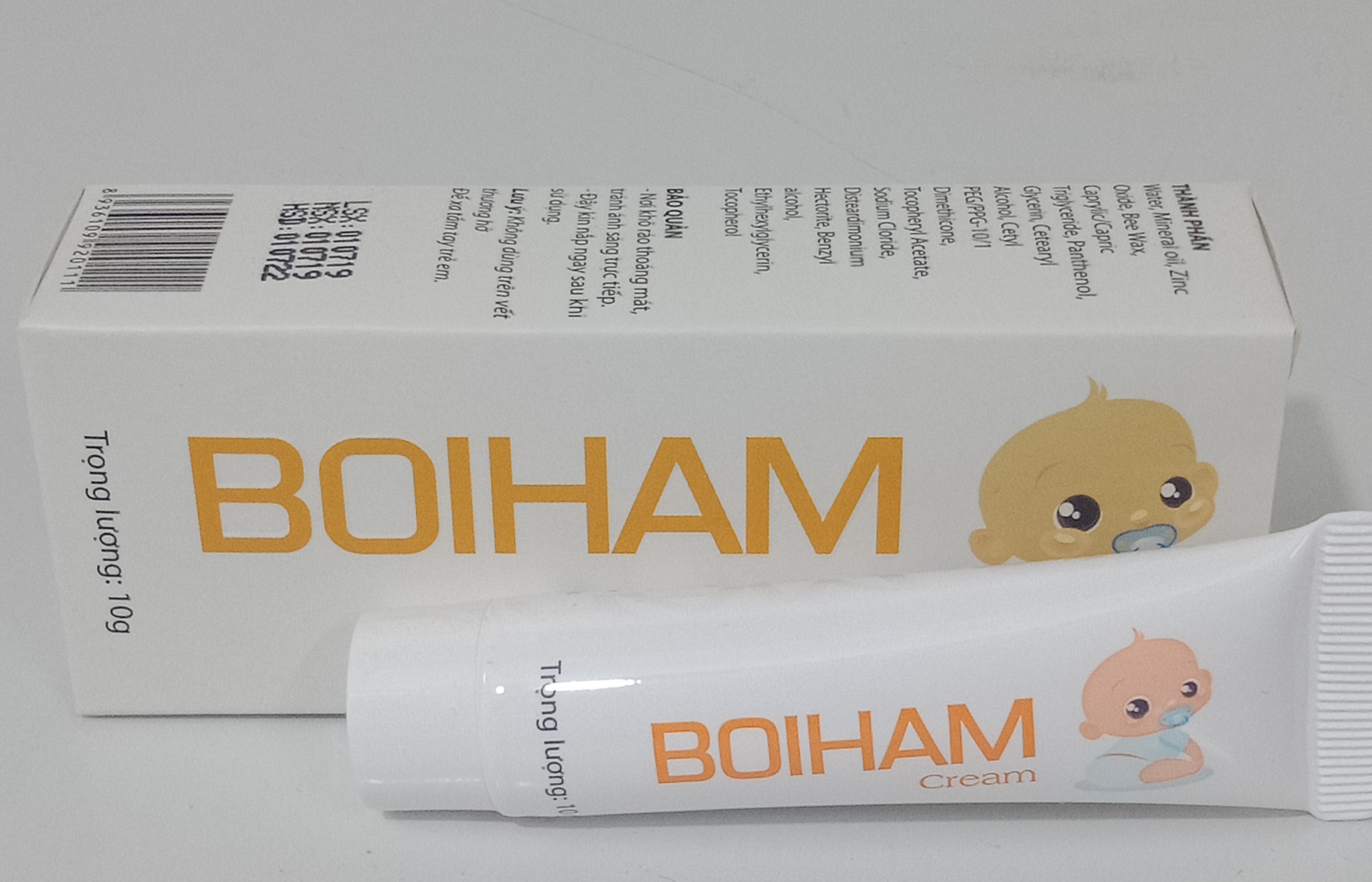 Kem bôi da BOIHAM cream hết hăm,bảo vệ da bé  tuýp 10g