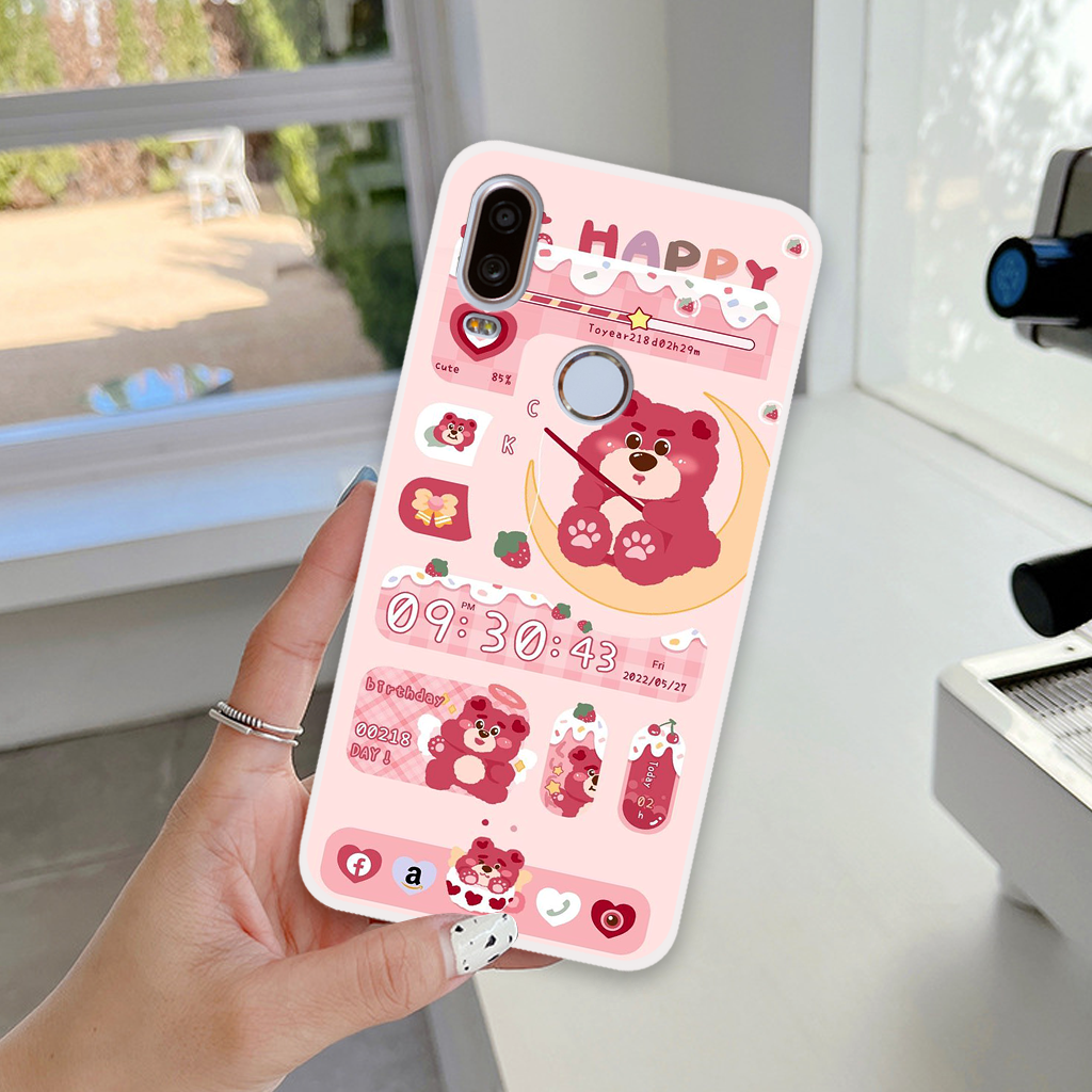 Ốp lưng Vsmart Active 1 / Active 1 Plus / Active 1+ gấu dâu lotsoo lông xù