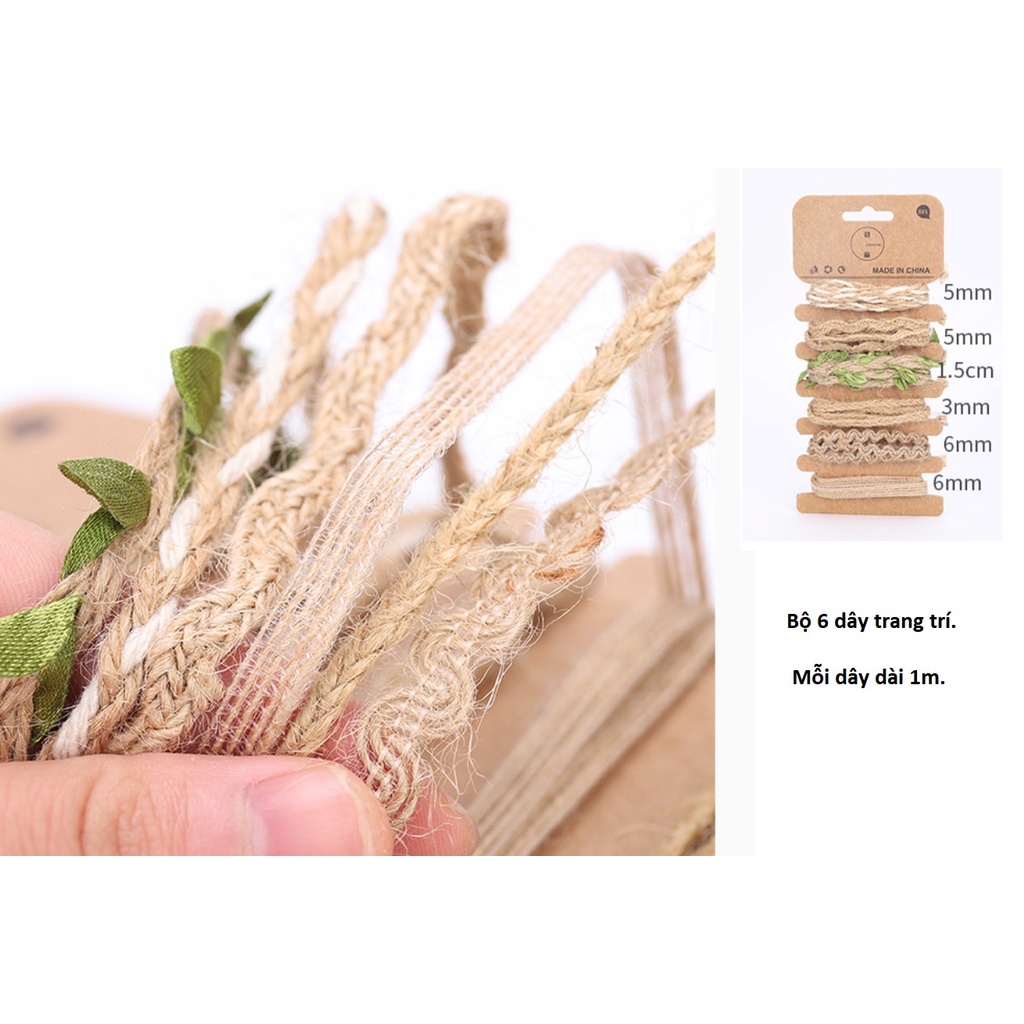 Dây gai, dây thừng màu cuộn 50m (1.5mm)