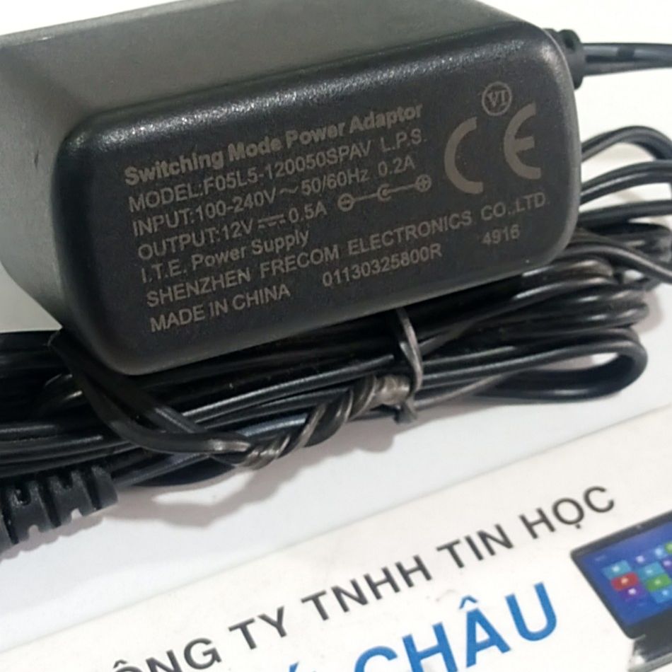 Adapter DC 12V - 0.5A (Đầu cắm Lớn 5.5mm X 2.1 -- 2.5mm) (ZIN)