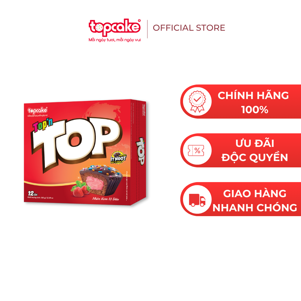 Bánh cupcake TOP'N TOP - Nhân kem dâu